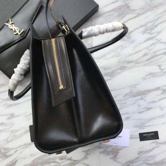 Replica YSL Saint Laurent Medium Monogram Cabas Uptown Tote Black