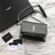 Fake YSL Saint Laurent Sunset Diamond Cowhide Bag Black Replica