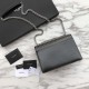 Fake YSL Saint Laurent Sunset Diamond Cowhide Bag Black Replica