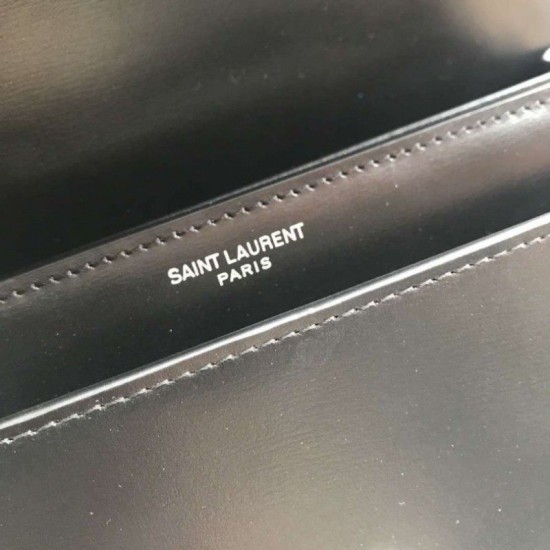 Fake YSL Saint Laurent Sunset Diamond Cowhide Bag Black Replica