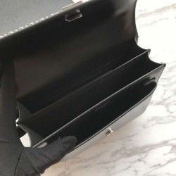Fake YSL Saint Laurent Sunset Diamond Cowhide Bag Black Replica