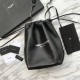 Replica YSL Saint Laurent Bucket Teddy Drawstring Bag Black