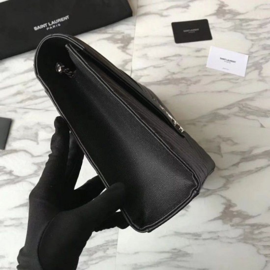 Replica YSL Saint Laurent Envelope Large Bag Grain Poudre Embossed Leather Silver Hardware Replica YSL Saint Laurent Envelope Large Bag Grain Poudre Embossed Leather Silver Hardware