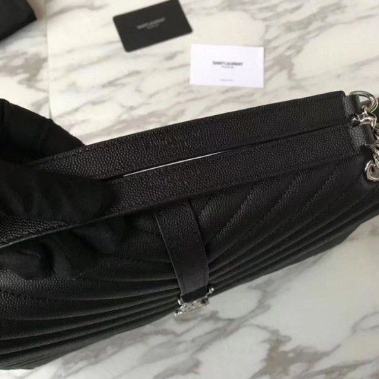 Replica YSL Saint Laurent Envelope Large Bag Grain Poudre Embossed Leather Silver Hardware Replica YSL Saint Laurent Envelope Large Bag Grain Poudre Embossed Leather Silver Hardware
