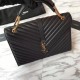 Fake YSL Saint Laurent Envelope Large Bag Grain Poudre Embossed Leather Gold Hardware Replica