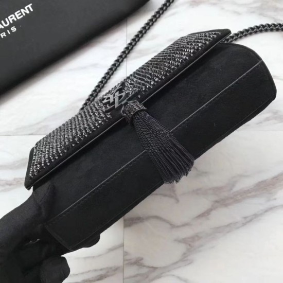 Replica YSL Saint Laurent Small Monogram Kate Diamond Bag Black