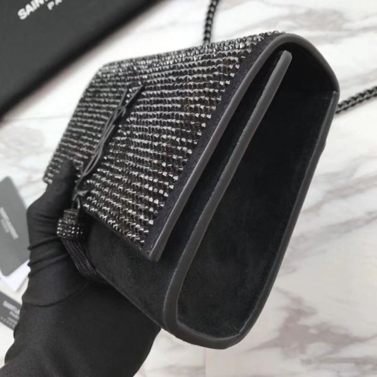 Replica YSL Saint Laurent Small Monogram Kate Diamond Bag Black
