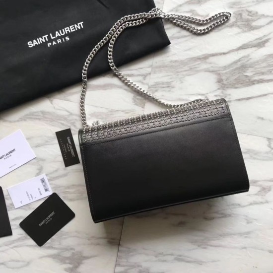 Replica YSL Saint Laurent Medium Monogram Kate Diamond Cowhide Bag Black