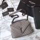 Fake YSL Saint Laurent Medium Monogram Kate Chain Shoulder Bag Light Gray Replica