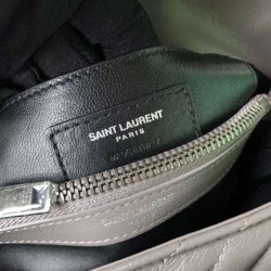 Fake YSL Saint Laurent Medium Monogram Kate Chain Shoulder Bag Light Gray Replica