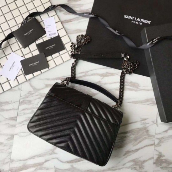 Replica YSL Saint Laurent Medium Monogram Kate Chain Shoulder Bag Black