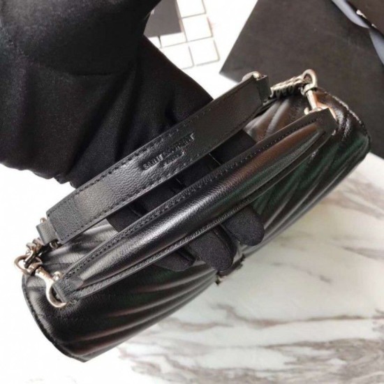 Replica YSL Saint Laurent Medium Monogram Kate Chain Shoulder Bag Black