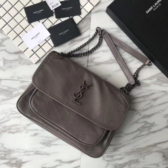 Fake YSL Saint Laurent Medium Niki Chain Bag Grey Replica