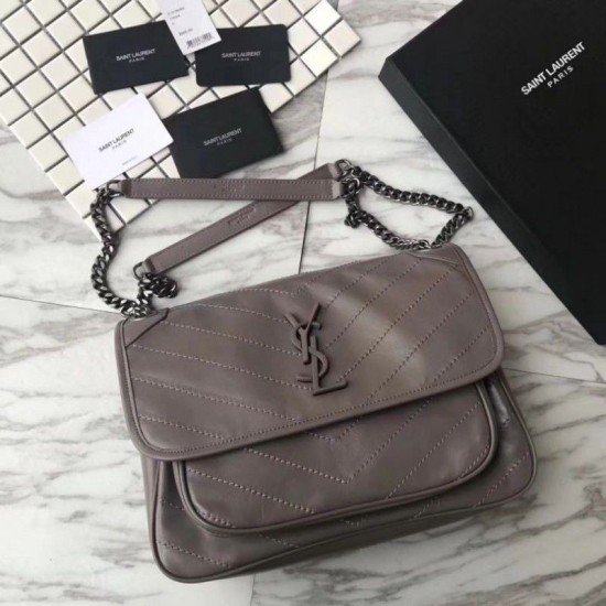 Fake YSL Saint Laurent Medium Niki Chain Bag Grey Replica