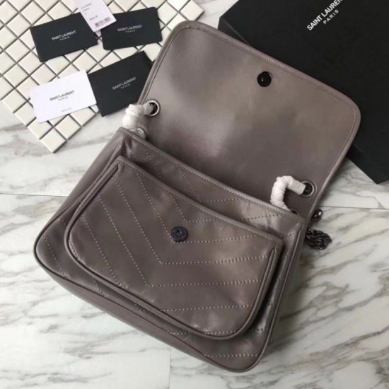 Fake YSL Saint Laurent Medium Niki Chain Bag Grey Replica