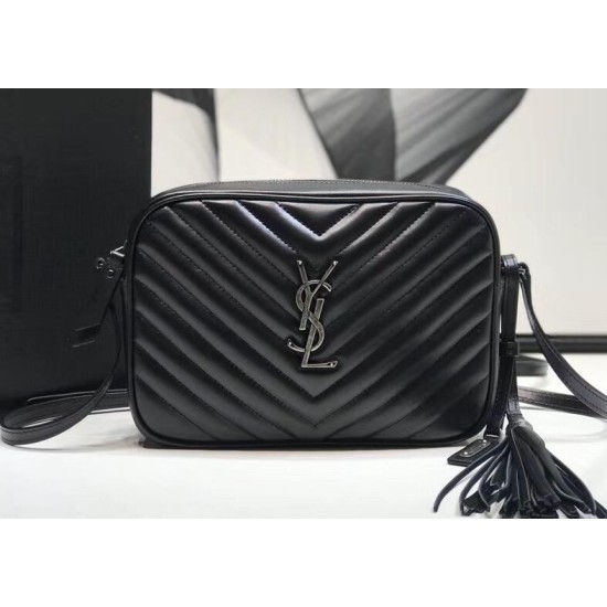 Fake YSL Saint Laurent Monogram Lou Lou Camera Bag Black Replica