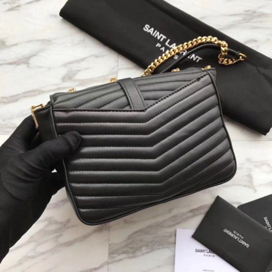 Fake YSLSaint Laurent Sulpice Matelasse Bag Black Replica