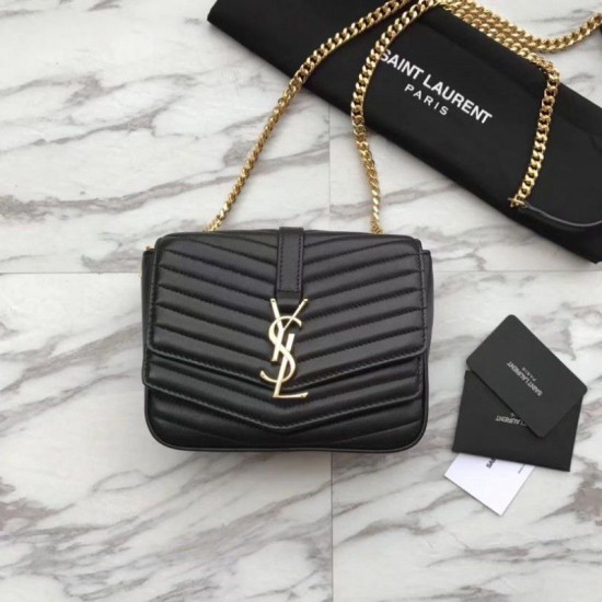 Fake YSLSaint Laurent Sulpice Matelasse Bag Black Replica