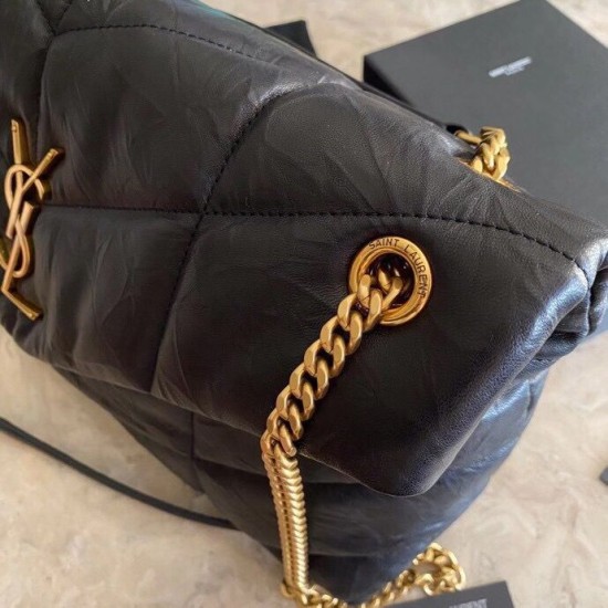 Replica YSL Saint Laurent Loulou Puffer Large Bag Quilted Wrinkly Matte Leather Black Replica YSL Saint Laurent Loulou Puffer Large Bag Quilted Wrinkly Matte Leather Black