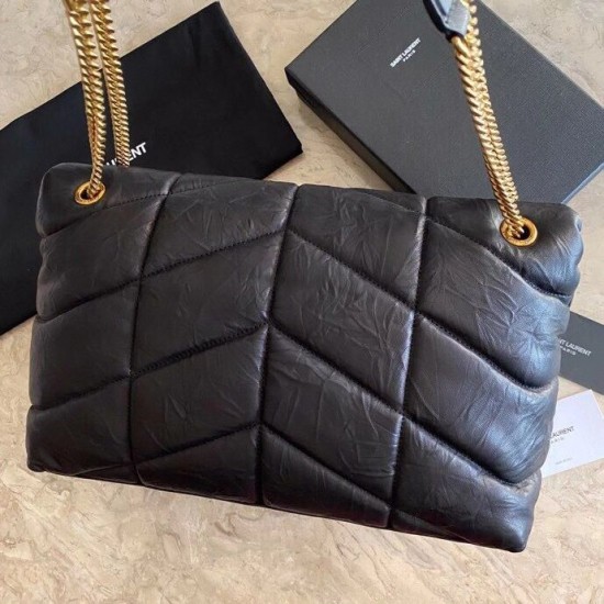 Replica YSL Saint Laurent Loulou Puffer Large Bag Quilted Wrinkly Matte Leather Black Replica YSL Saint Laurent Loulou Puffer Large Bag Quilted Wrinkly Matte Leather Black