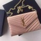 Replica Saint Laurent Chain Wallet In Apricot Grain De Poudre Textured Matelasse Leather 377828