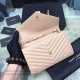 Replica Saint Laurent Chain Wallet In Apricot Grain De Poudre Textured Matelasse Leather 377828
