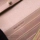 Replica Saint Laurent Chain Wallet In Apricot Grain De Poudre Textured Matelasse Leather 377828