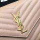 Replica Saint Laurent Chain Wallet In Apricot Grain De Poudre Textured Matelasse Leather 377828