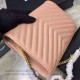 Replica Saint Laurent Chain Wallet In Apricot Grain De Poudre Textured Matelasse Leather 377828