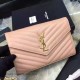 Replica Saint Laurent Chain Wallet In Apricot Grain De Poudre Textured Matelasse Leather 377828