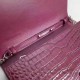 Fake Saint Laurent Chain Wallet in Burgundy Crocodile Embossed Leather 377829 Replica