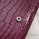 Fake Saint Laurent Chain Wallet in Burgundy Crocodile Embossed Leather 377829 Replica
