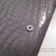 Replica Saint Laurent Chain Wallet in Grey Crocodile Embossed Leather 377829
