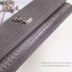 Replica Saint Laurent Chain Wallet in Grey Crocodile Embossed Leather 377829