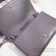 Replica Saint Laurent Chain Wallet in Grey Crocodile Embossed Leather 377829
