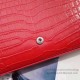 Fake Saint Laurent Chain Wallet in Red Crocodile Embossed Leather 377829 Replica