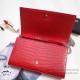 Fake Saint Laurent Chain Wallet in Red Crocodile Embossed Leather 377829 Replica