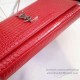 Fake Saint Laurent Chain Wallet in Red Crocodile Embossed Leather 377829 Replica