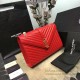Replica Saint Laurent Classic Large Monogram Shoulder Bag in Red Grained Matelasse 396910