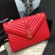 Replica Saint Laurent Classic Large Monogram Shoulder Bag in Red Grained Matelasse 396910
