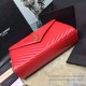 Replica Saint Laurent Classic Large Monogram Shoulder Bag in Red Grained Matelasse 396910