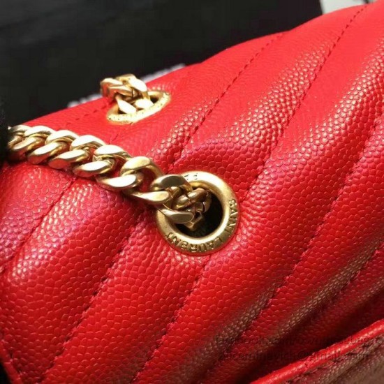 Replica Saint Laurent Classic Large Monogram Shoulder Bag in Red Grained Matelasse 396910