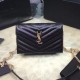 Replica Saint Laurent Envelope Chain Wallet in Black Grained Calfskin 201120