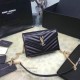 Replica Saint Laurent Envelope Chain Wallet in Black Grained Calfskin 201120