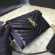 Replica Saint Laurent Envelope Chain Wallet in Black Grained Calfskin 201120
