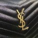 Replica Saint Laurent Envelope Chain Wallet in Black Grained Calfskin 201120