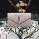 Replica Saint Laurent Light Pink Grained Matelasse Leather Chain Wallet Y221220