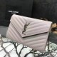 Replica Saint Laurent Light Pink Grained Matelasse Leather Chain Wallet Y221220