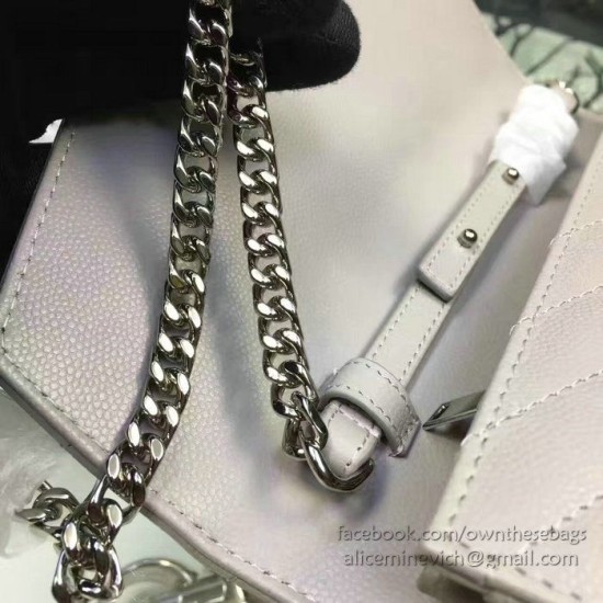 Replica Saint Laurent Light Pink Grained Matelasse Leather Chain Wallet Y221220
