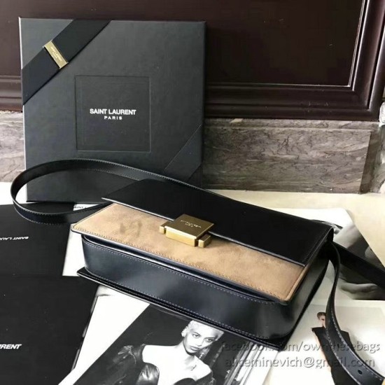 Replica Saint Laurent Medium Bellechasse Bag Black & Taupe 462044